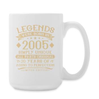 20th birthday born in 2005 - 20 years - Large Mug 440 ml - white - Right