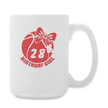 Basketball 28. Geburtstag Basketballerin - Große Tasse 440 ml - Weiß - Rechts