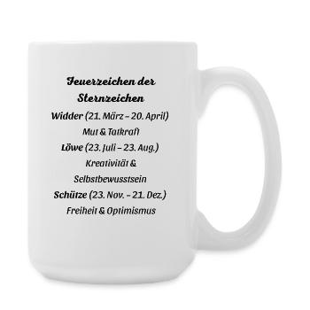 Feuerzeichen der Sternzeichen - Große Tasse 440 ml - Weiß - Rechts