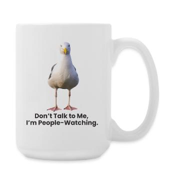 Humorous Seagull Phrase T-Shirt Design - Large Mug 440 ml - white - Right