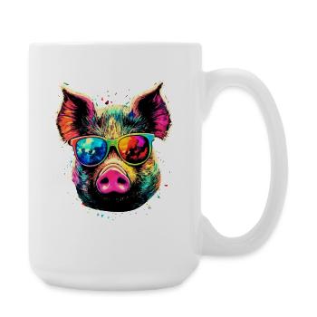 Pig Domestic Pig Sow Pigs Love Piggy - Large Mug 440 ml - white - Right