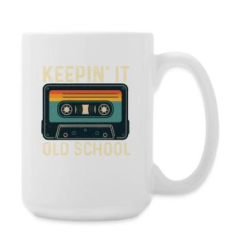 Keepin' It Old School Hip Hop Culture Retro  - Large Mug 440 ml - white - Right