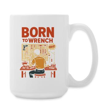 Born To Wrench Garage Mechanic Funny - Large Mug 440 ml - white - Right