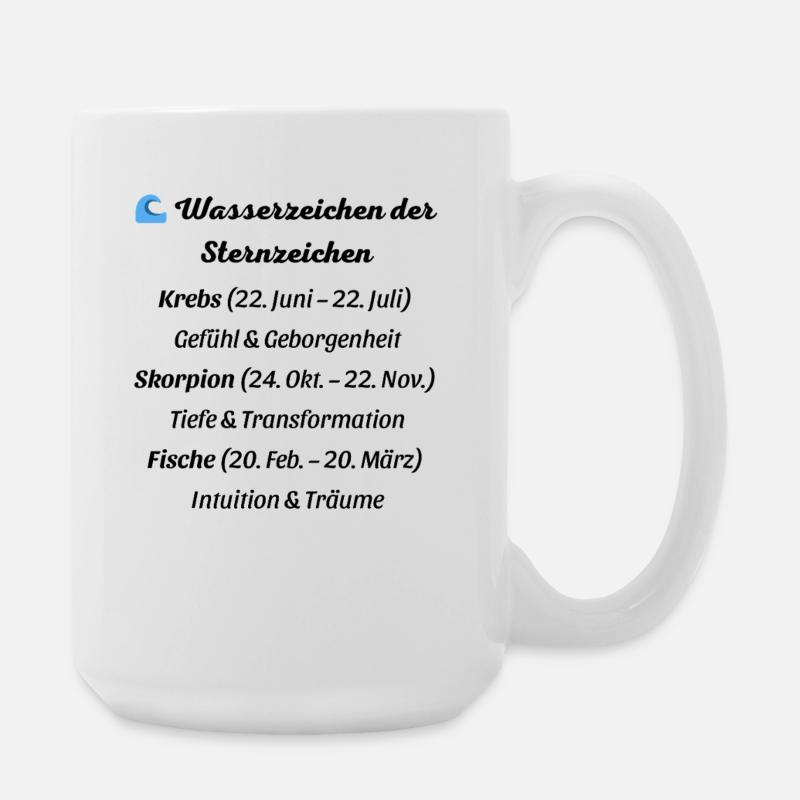 Wasserzeichen der Sternzeichen - Große Tasse 440 ml - Weiß