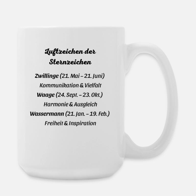 Luftzeichen der Sternzeichen - Große Tasse 440 ml - Weiß