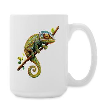 Chameleon Lizard Reptile Chameleon Iguana Lizard - Large Mug 440 ml - white - Right