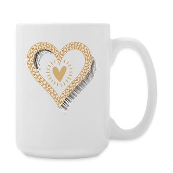 Leopard Print Heart - Large Mug 440 ml - white - Right
