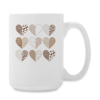 Motif cœur à motif léopard - Grande tasse 440 ml - blanc - Droite