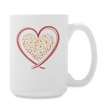 Leopardprint Herz Leopard - Große Tasse 440 ml - Weiß - Rechts