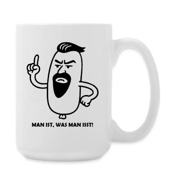 You are what you eat! in DESIRED COLOUR - Large Mug 440 ml - white - Right