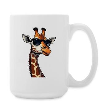 Girafe cool avec des lunettes de soleil - Grande tasse 440 ml - blanc - Droite