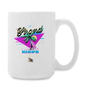 Tropischer Liebe Spruch mit Palme - Große Tasse 440 ml - Weiß - Rechts