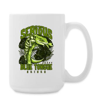 Ernsthaft über Blauzungenskinke Reptilienhalter - Große Tasse 440 ml - Weiß - Rechts