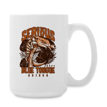 Ernsthaft über Blauzungenskinke Reptilienhalter - Große Tasse 440 ml - Weiß - Rechts