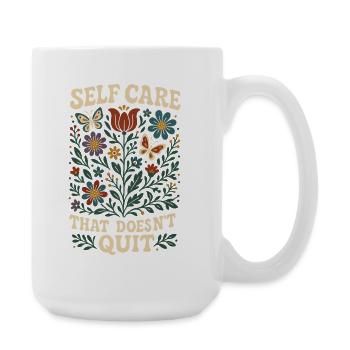 Prendre soin de soi sans jamais s'arrêter : la pleine conscience - Grande tasse 440 ml - blanc - Droite