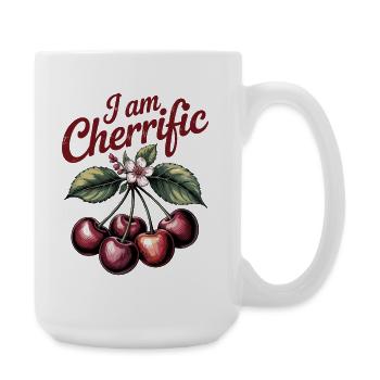 Je suis Cherrific – Boho Cherry Wordplay Vintage - Grande tasse 440 ml - blanc - Droite