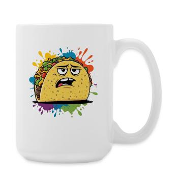 Elegant taco graphic with expression - Large Mug 440 ml - white - Right