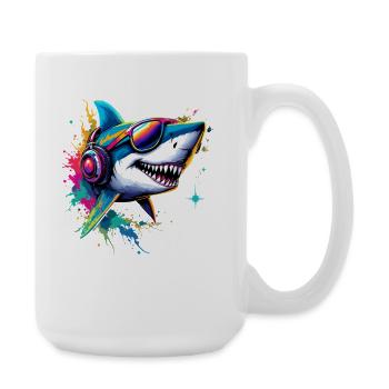 Requin Requin tigre Plongeur Requins mignons Grand requin blanc - Grande tasse 440 ml - blanc - Droite