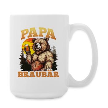 Father's Day DAD BROWN BEAR Soon to be Dad Funny - Large Mug 440 ml - white - Right
