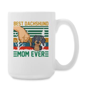 Best Dachshund Mom Ever - Large Mug 440 ml - white - Right