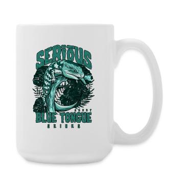 Ernsthaft über Blauzungenskinke Reptilienhalter - Große Tasse 440 ml - Weiß - Rechts