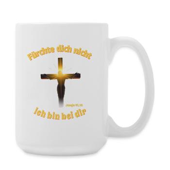 Shining Cross Message Jesus Saying Isaiah - Large Mug 440 ml - white - Right