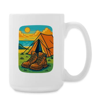 Camping Aventure Bottes Tente Plage - Grande tasse 440 ml - blanc - Droite
