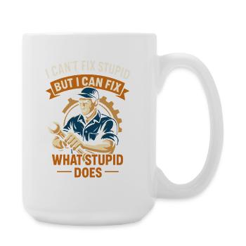 Dicton humoristique de mécanicien et de mécanicien amateur - Grande tasse 440 ml - blanc - Droite