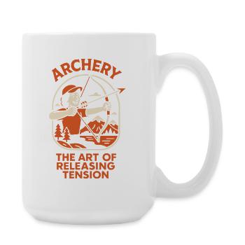 Archery: The Art of Relieving Tension - Large Mug 440 ml - white - Right