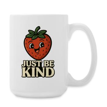 Cute Strawberry Figurine with Message - Large Mug 440 ml - white - Right