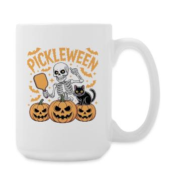 Pickleween Pickleball Spieler Kürbis Halloween - Große Tasse 440 ml - Weiß - Rechts