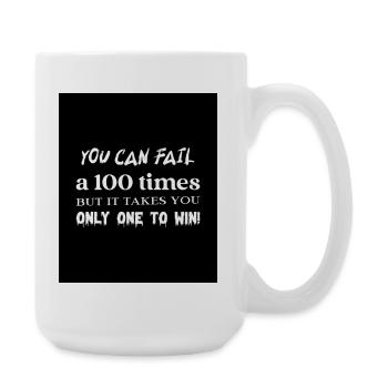 Ein Motivations-T-Shirt kann man 100 Mal durchfallen lassen - Große Tasse 440 ml - Weiß - Rechts