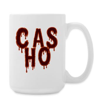 Tropfender Text Horror-Modedesign - Große Tasse 440 ml - Weiß - Rechts