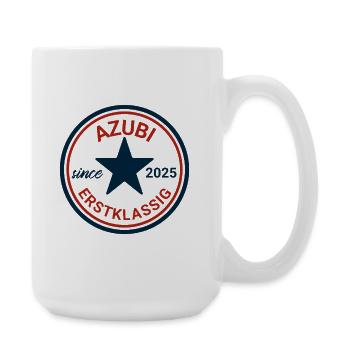 Azubi 2025 Erste Klasse Badge - Große Tasse 440 ml - Weiß - Rechts