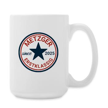 Metzger Vintage Emblem - Große Tasse 440 ml - Weiß - Rechts