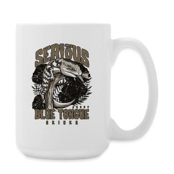 Ernsthaft über Blauzungenskinke Reptilienhalter - Große Tasse 440 ml - Weiß - Rechts