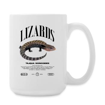 Langue Bleue Scinque Reptile Keeper Streetwear - Grande tasse 440 ml - blanc - Droite