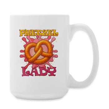 Colourful pretzel with girl's slogan - Large Mug 440 ml - white - Right