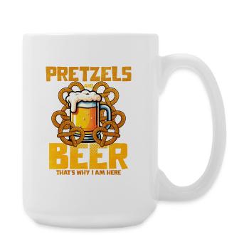 Pretzel Bier Liebe Design - Große Tasse 440 ml - Weiß - Rechts