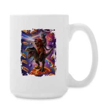 Futuristic Animal Adventures Aztec Pizza - Large Mug 440 ml - white - Right