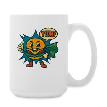 Delicious Burger Cheeseburger Retro Fast Food USA - Large Mug 440 ml - white - Right