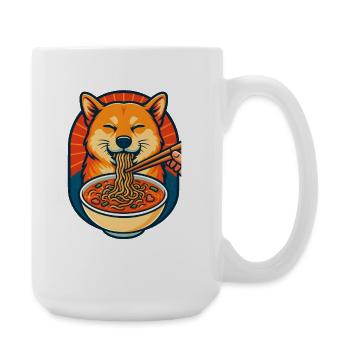 Happy Shiba Inu Noodle Bowl Design - Large Mug 440 ml - white - Right
