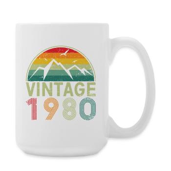 Retro Mountain Sunset Illustration - Large Mug 440 ml - white - Right