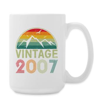 Vintages Bergsonnenuntergang-Design - Große Tasse 440 ml - Weiß - Rechts