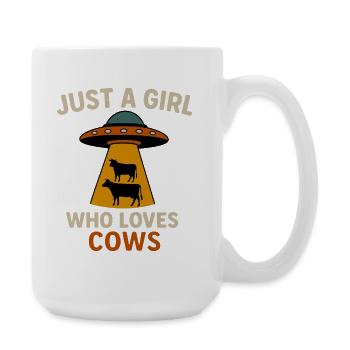 Außerirdische Faszination für Cow-Liebhaber - Große Tasse 440 ml - Weiß - Rechts
