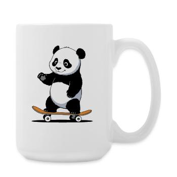 Cuddly Bear Panda on Skateboard - Large Mug 440 ml - white - Right