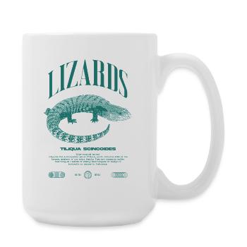 Langue Bleue Scinque Reptile Keeper Streetwear - Grande tasse 440 ml - blanc - Droite