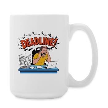 Illustration des Terminstresses - Große Tasse 440 ml - Weiß - Rechts