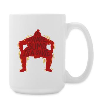 Sumoringer Sumo Wrestling Japanischer Nagoya - Große Tasse 440 ml - Weiß - Rechts