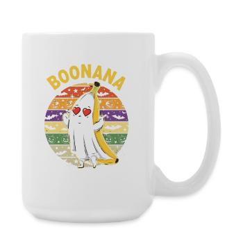 Pumpkin Ghost with Banana and Halloween Flair - Large Mug 440 ml - white - Right